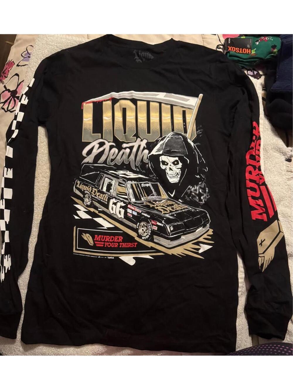 Men’s Size Small Liquid Death long-sleeve shirt